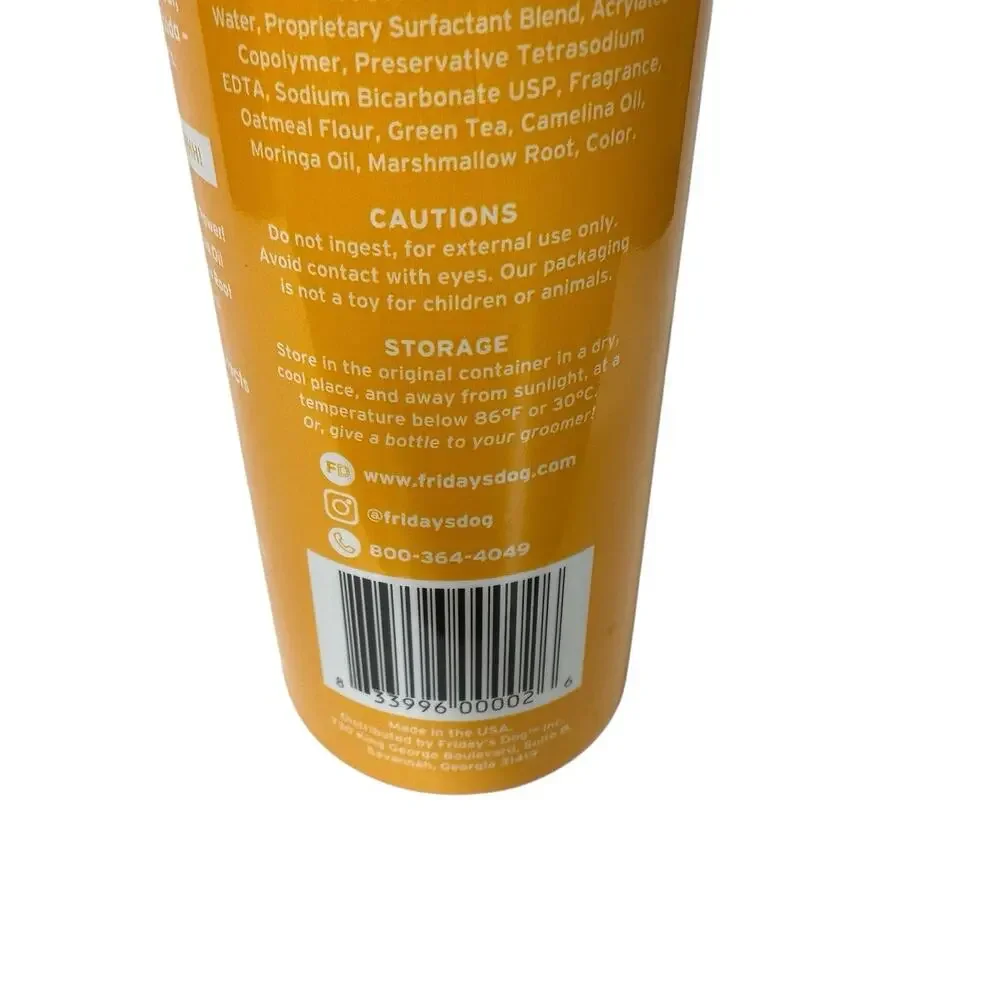 Friday's Dog Oater Coater Oatmeal Dog Shampoo Lot Of 3 Dry Itchy Skin